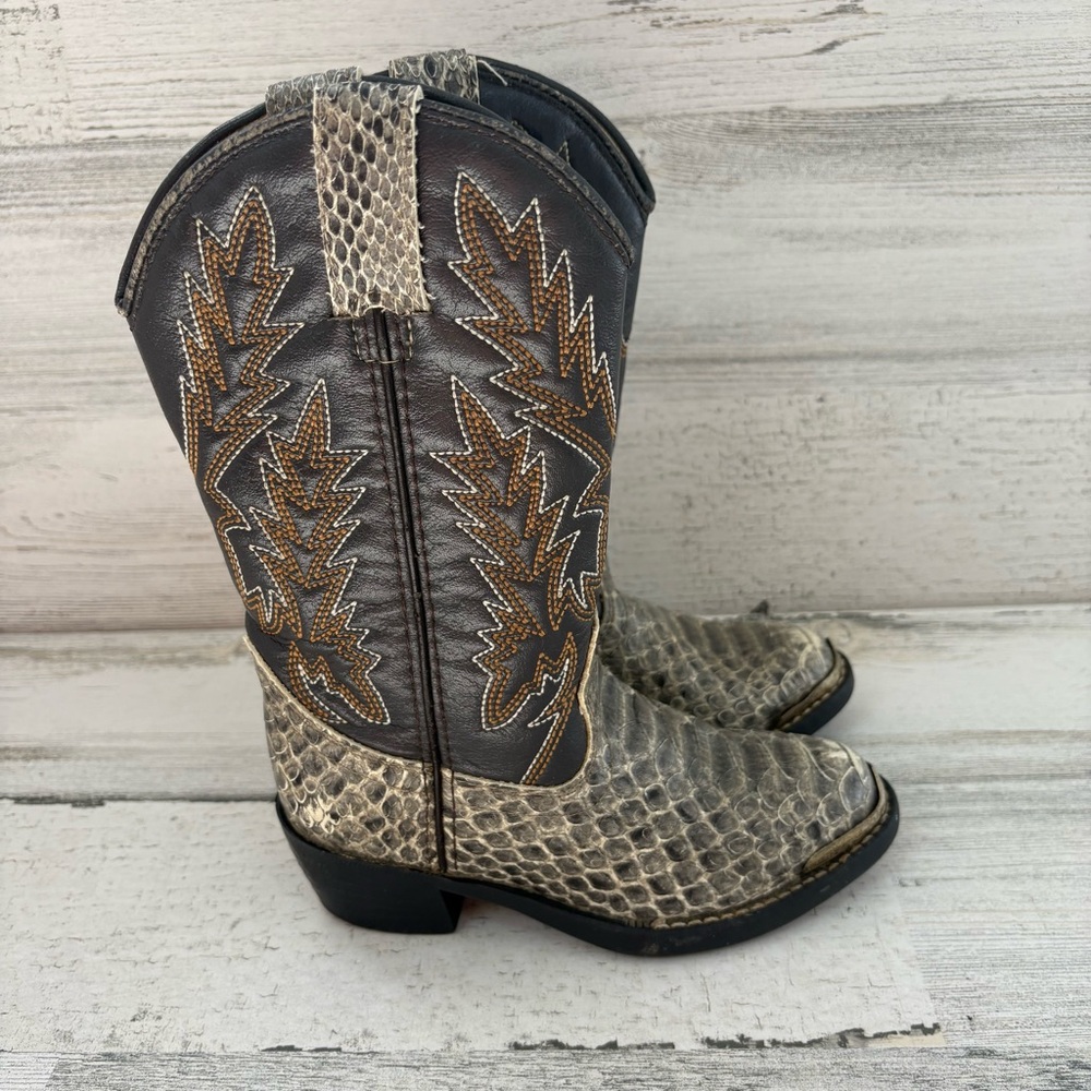 Durango Little Boys Size 8.5 Pull On Western Boots Vegan Leather Upper